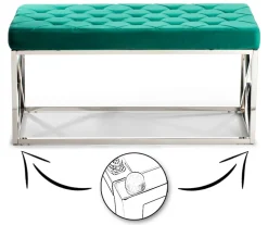Pikowane siedzisko Nelja Silver Green * HowHomely Best