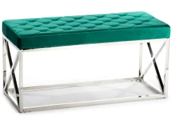 Pikowane siedzisko Nelja Silver Green * HowHomely Best