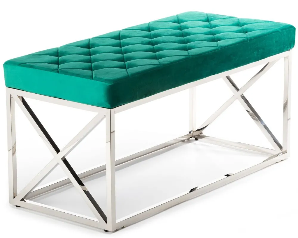 Pikowane siedzisko Nelja Silver Green * HowHomely Best