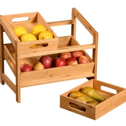 Półka kuchenna bambusowa h40x35 cm
