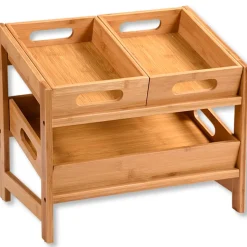 Półka kuchenna bambusowa h40x35 cm