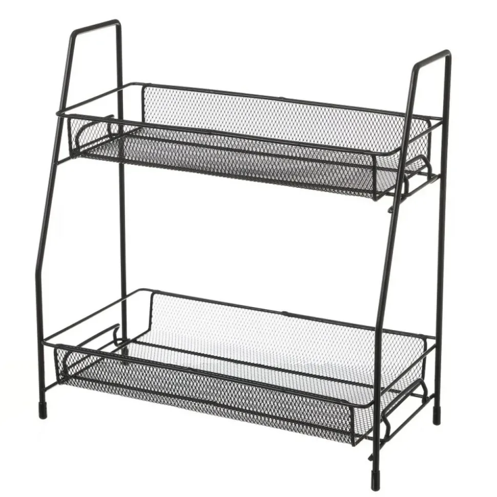 Półka metalowa czarna 2- poziomowa 33 cm