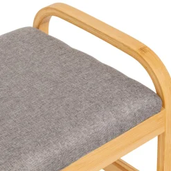 Półka na buty z pufą bambusowa Cosy beż