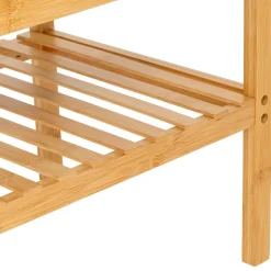 Półka na buty z pufą bambusowa Cosy beż