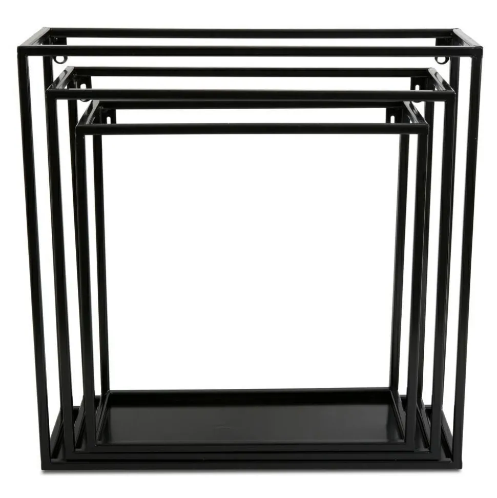 Półka wisząca ścienna metal czarna 35 cm LOFT