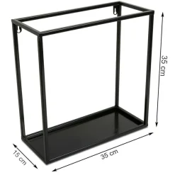 Półka wisząca ścienna metal czarna 35 cm LOFT