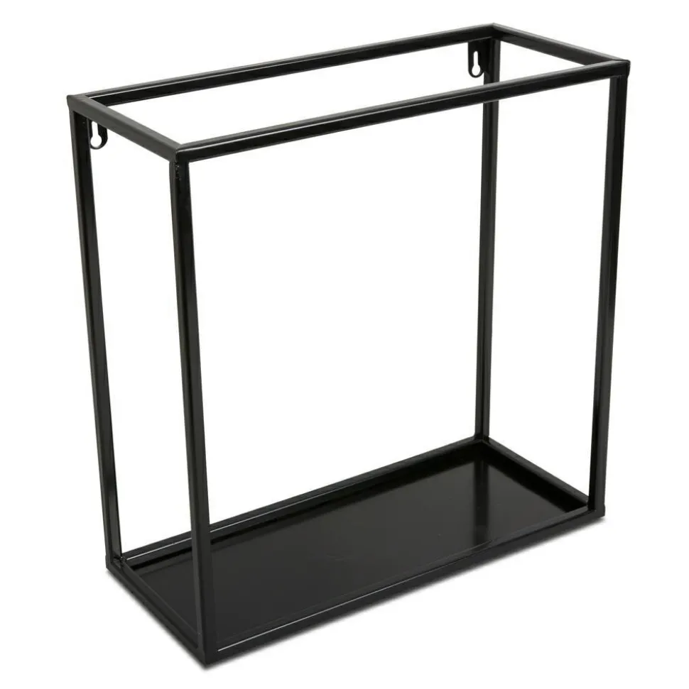 Półka wisząca ścienna metal czarna 35 cm LOFT