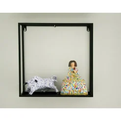 Półka wisząca ścienna metal czarna 40 cm LOFT