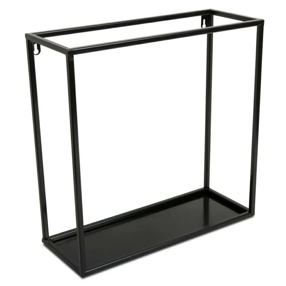 Półka wisząca ścienna metal czarna 40 cm LOFT