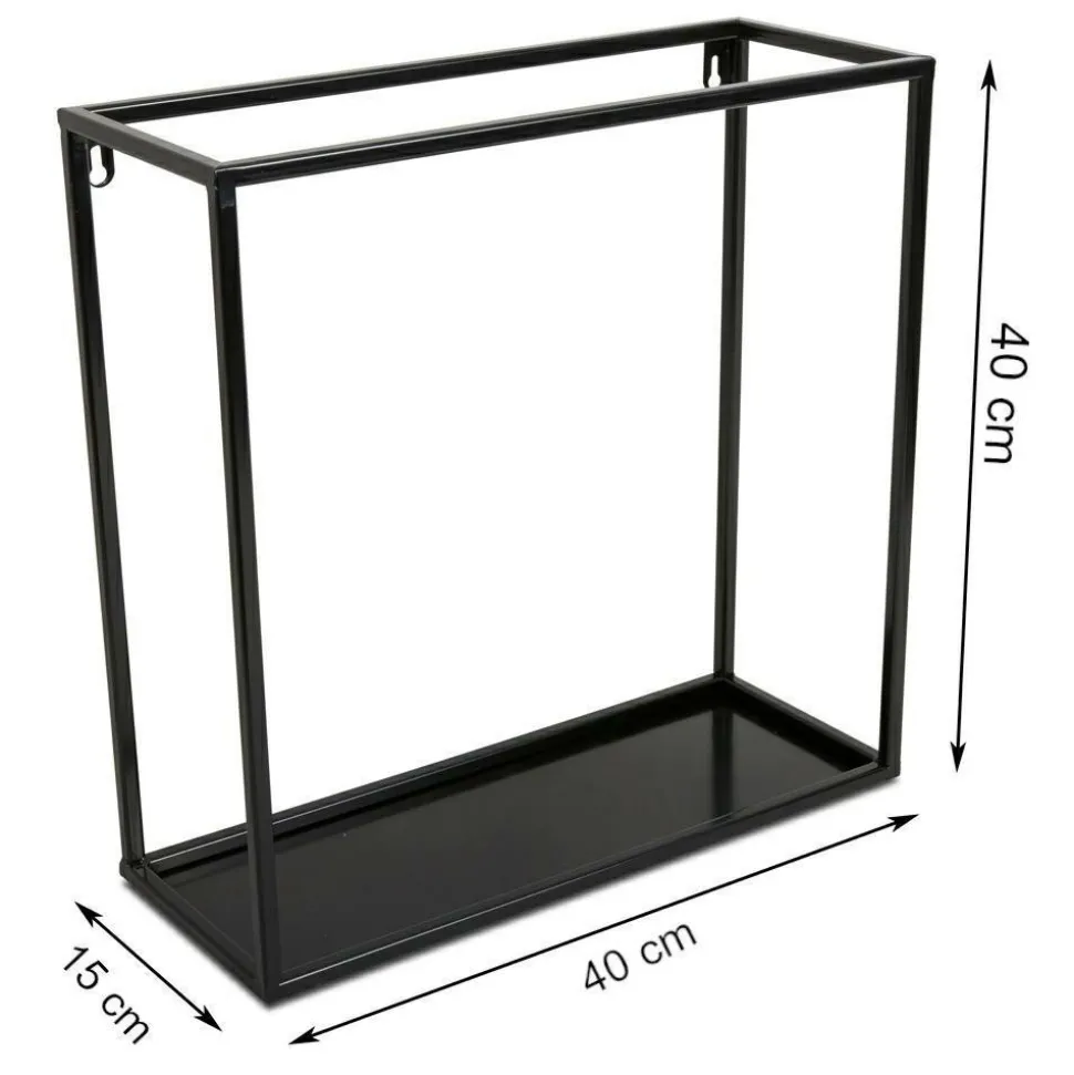 Półka wisząca ścienna metal czarna 40 cm LOFT
