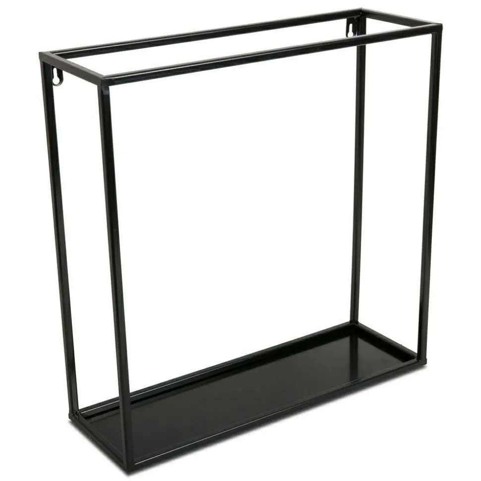 Półka wisząca ścienna metal czarna 45 cm LOFT