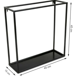 Półka wisząca ścienna metal czarna 45 cm LOFT