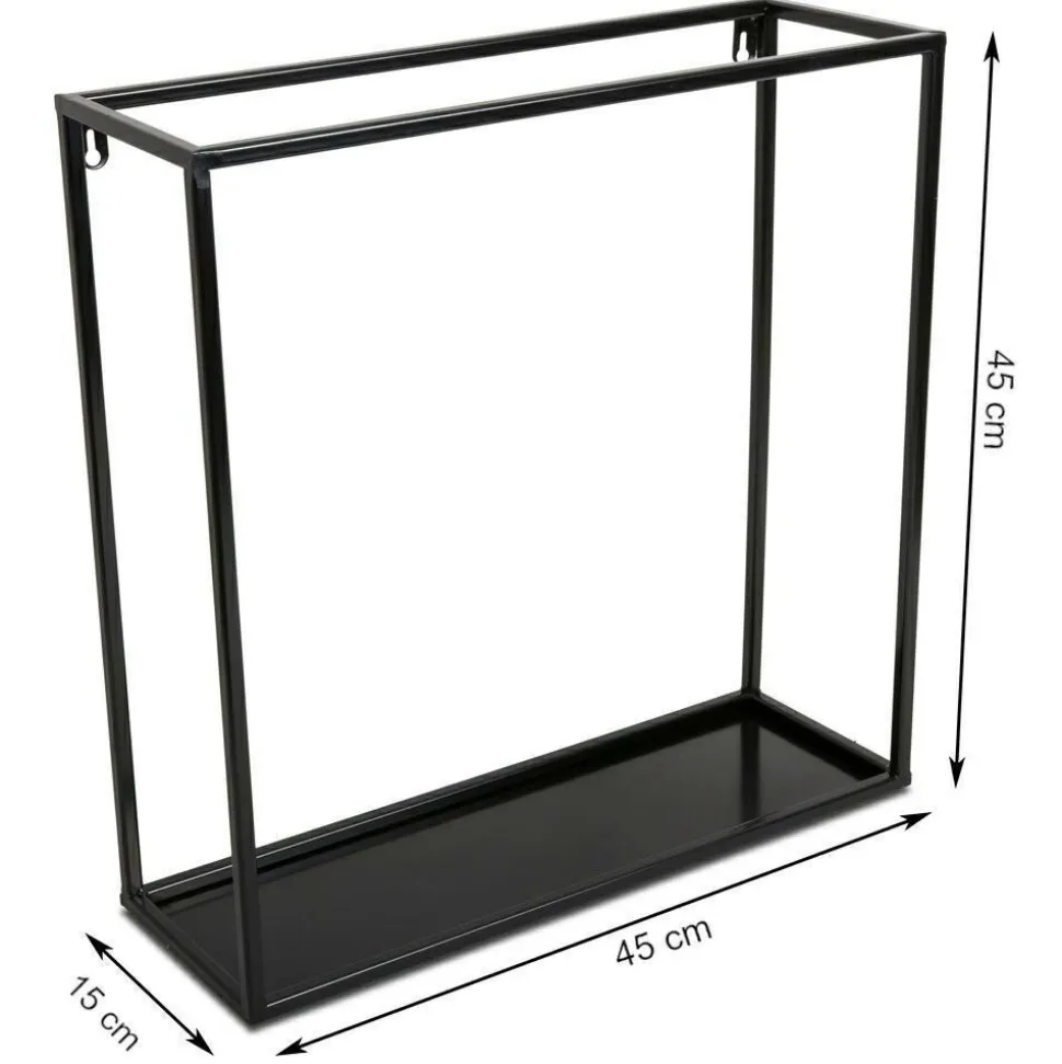 Półka wisząca ścienna metal czarna 45 cm LOFT