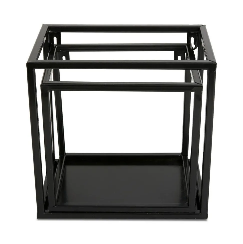 Półka wisząca ścienna metal czarna 20 cm LOFT