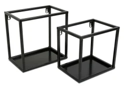 Półka wisząca ścienna metal czarna 20 cm LOFT