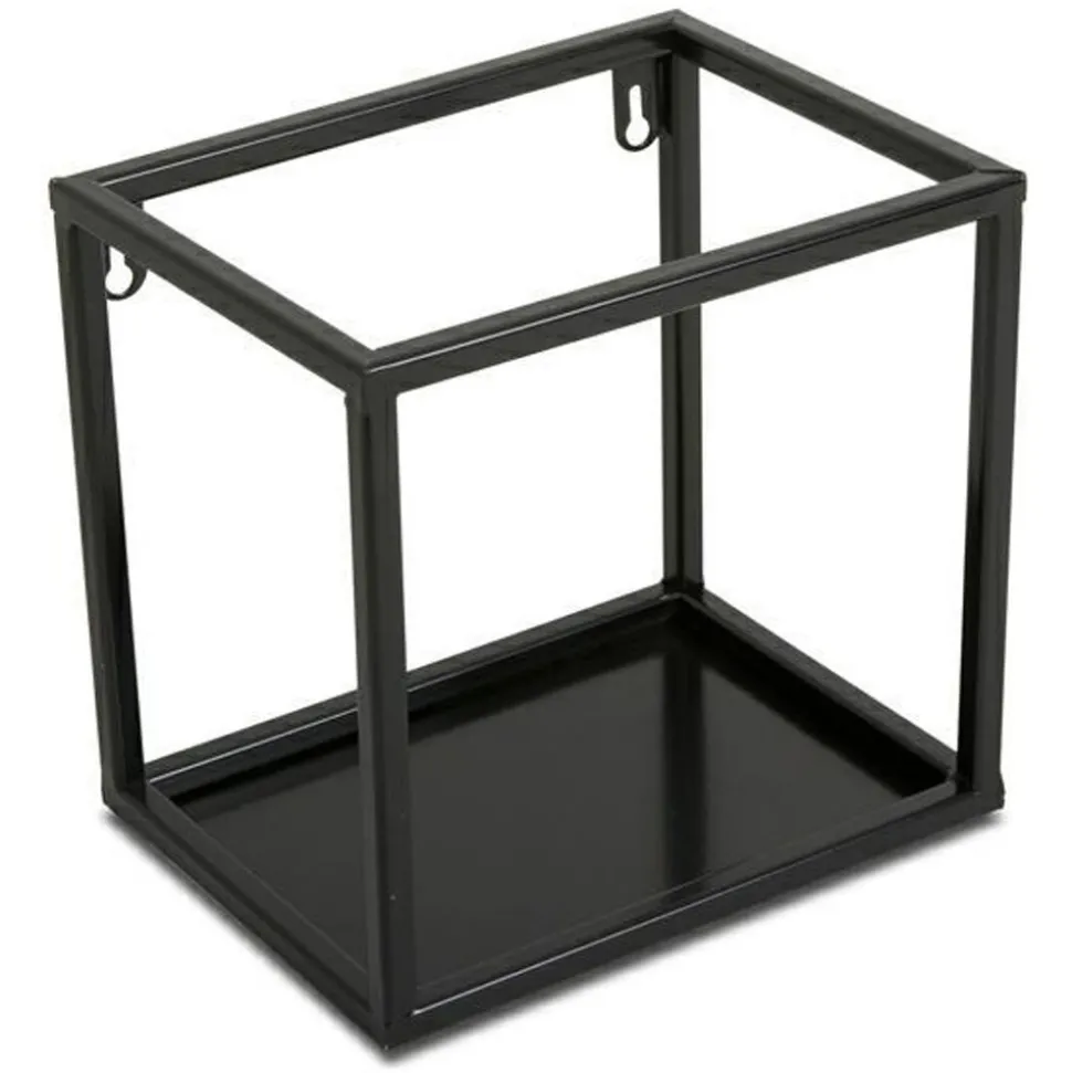Półka wisząca ścienna metal czarna 20 cm LOFT