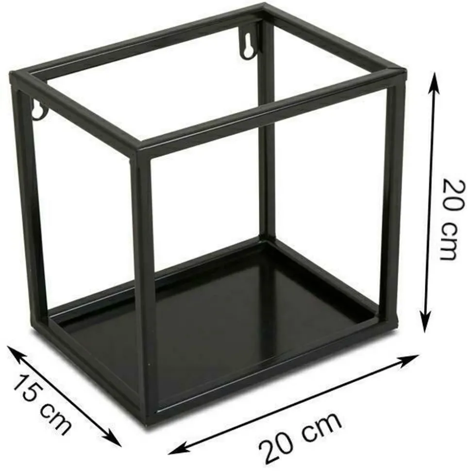 Półka wisząca ścienna metal czarna 20 cm LOFT
