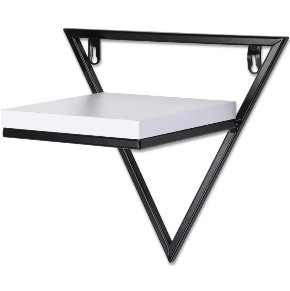 Półka wisząca metalowa z blatem białym 28 cm LOFT