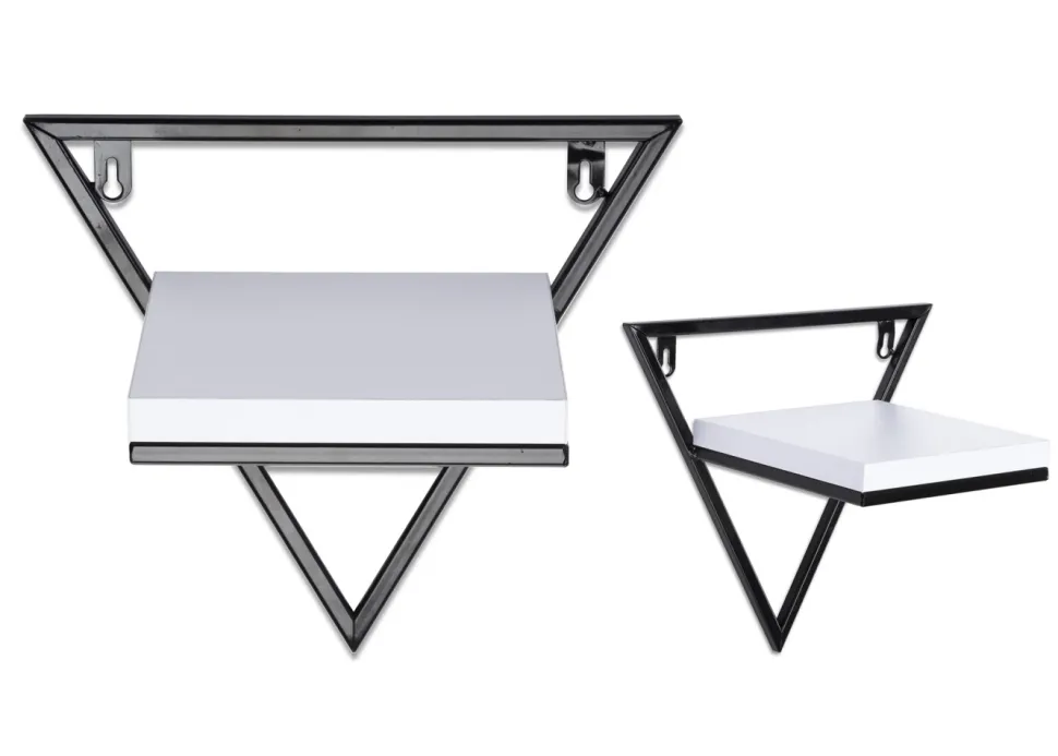 Półka wisząca metalowa z blatem białym 28 cm LOFT