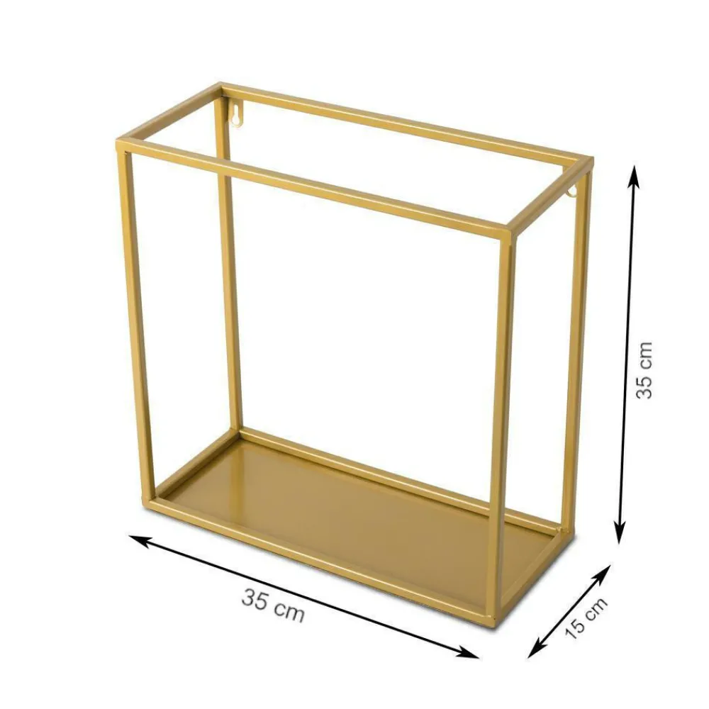 Półka wisząca ścienna metal złota 35 cm GLAM * HowHomely