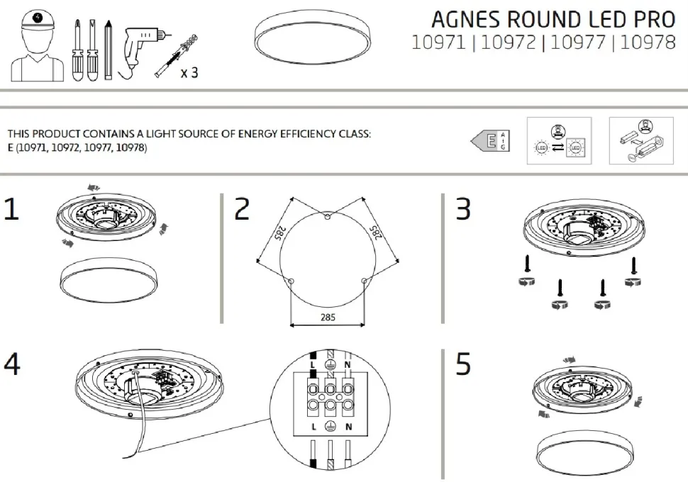 Plafon Łazienkowy AGNES Biały 32W LED 3000K IP44 49cm