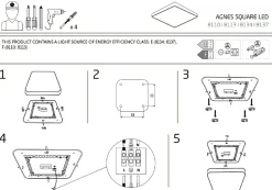 Plafon Łazienkowy AGNES SQUARE Biały 32W LED 4000K IP44 43,5cm