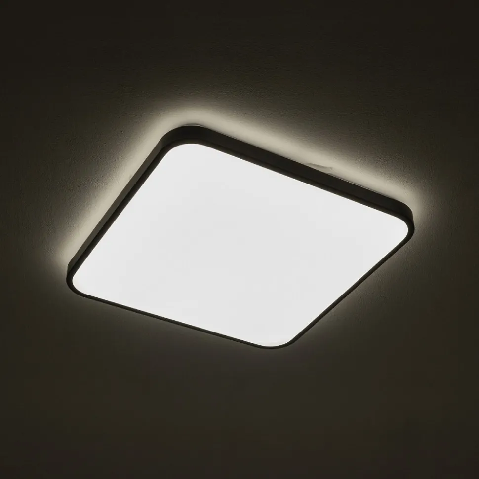 Plafon Łazienkowy AGNES SQUARE Czarny 32W LED 3000K IP44 43,5cm