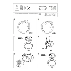 Plafon Łazienkowy PAN Srebrny 17W LED 4000K IP44 35cm