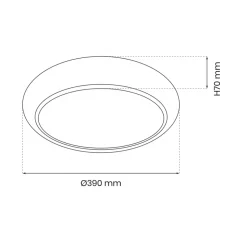 Plafon Sufitowy GEA Złoty Pilot Zmienna Barwa 36W LED 39cm