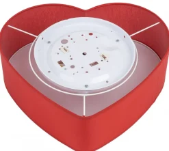 Plafon Sufitowy HEART Czerwony Abażur 2xE27