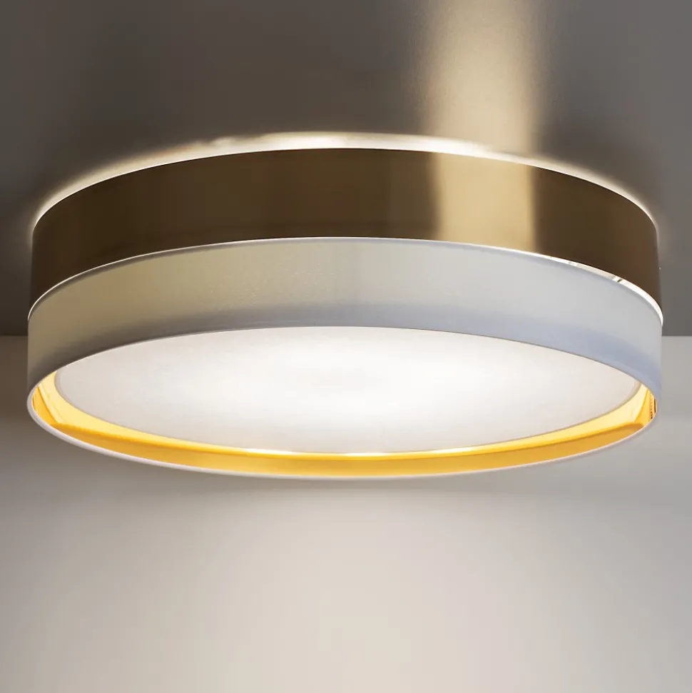 Plafon Sufitowy HILTON Biały Złoty Abażur 4xE27 60cm