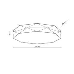 Plafon Sufitowy KANTOOR Beżowy Abażur 7xE27 78cm