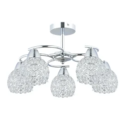 Plafon sufitowy kryształki chrom Crystal I 5xE27