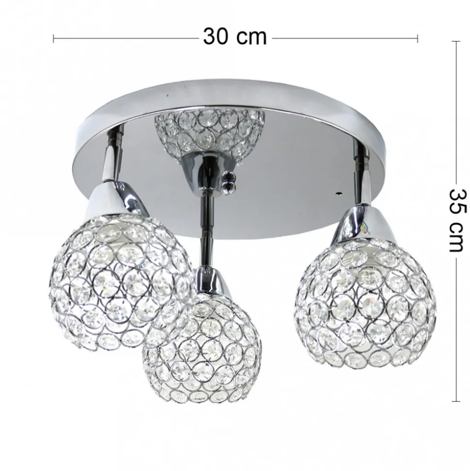 Plafon sufitowy kryształowy spot Crystal I 3xE27