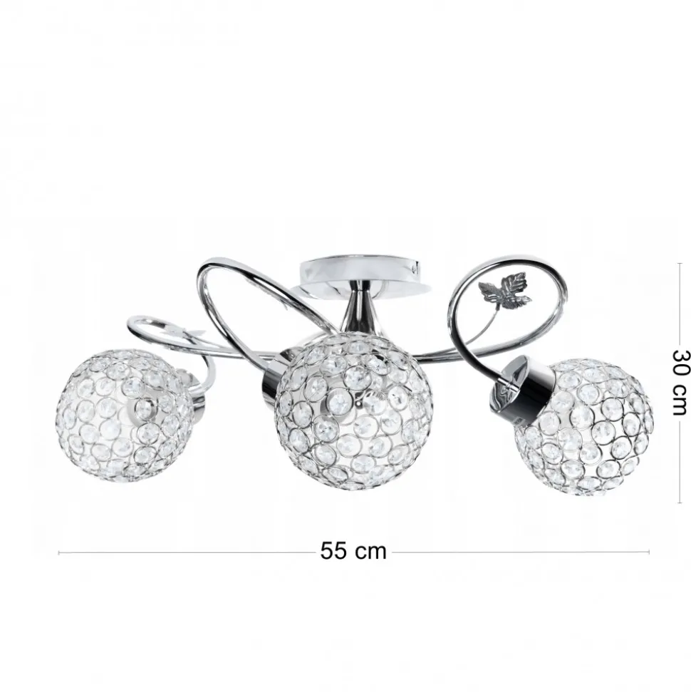 Plafon sufitowy kryształowy Crystal II 3xE27