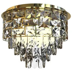 Plafon Sufitowy LUXURIA Złoty Szklane Kryształy 9xE14 48cm