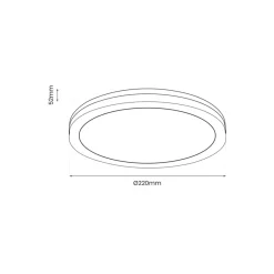 Plafon Sufitowy MARLON Czarny Biały 18W LED 4000K IP54 22cm