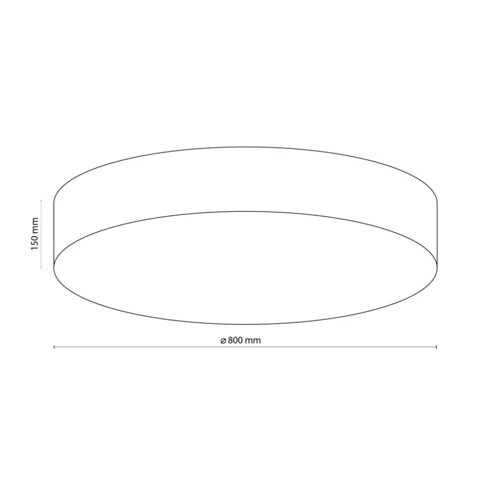 Plafon Sufitowy RONDO Czarny Abażur 6xE27 78cm