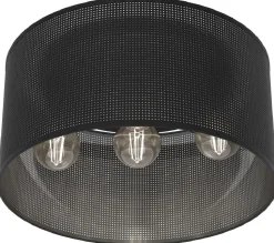 Plafon Sufitowy Sufitowa LOFT SHADE Czarny Klosz z Tworzywa 3xE27 40cm