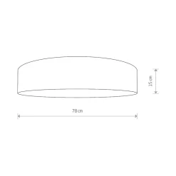 Plafon Sufitowy TURDA Biały Brązowy Abażur 7xE27 78cm
