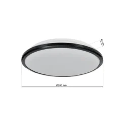 Plafon TERMA czarny 18W LED IP44 28 cm