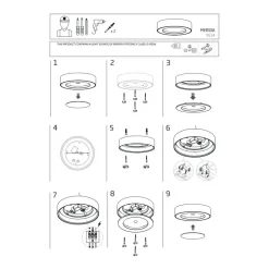 Plafon Zewnętrzny MERIDA Czarny 12W LED 3000K IP54 20cm