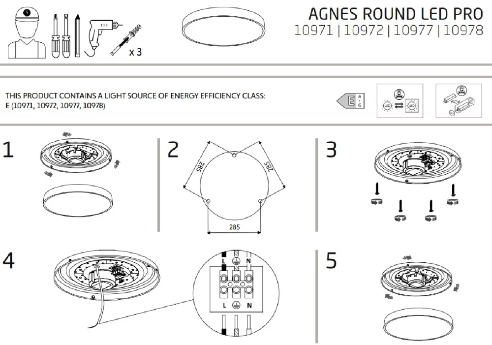 Plafon Łazienkowy AGNES Czarny 22W LED 3000K IP44 33,5cm * Nowodvorski Best