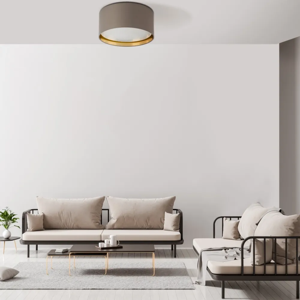 Plafon Sufitowy BILBAO Beżowy Złoty Abażur 4xE27 45cm * TK Lighting New