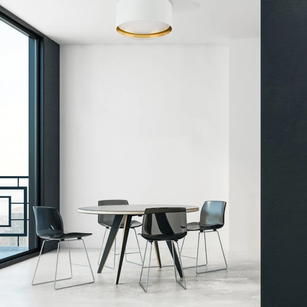 Plafon Sufitowy BILBAO Biały Złoty Abażur 4xE27 45cm * TK Lighting Online