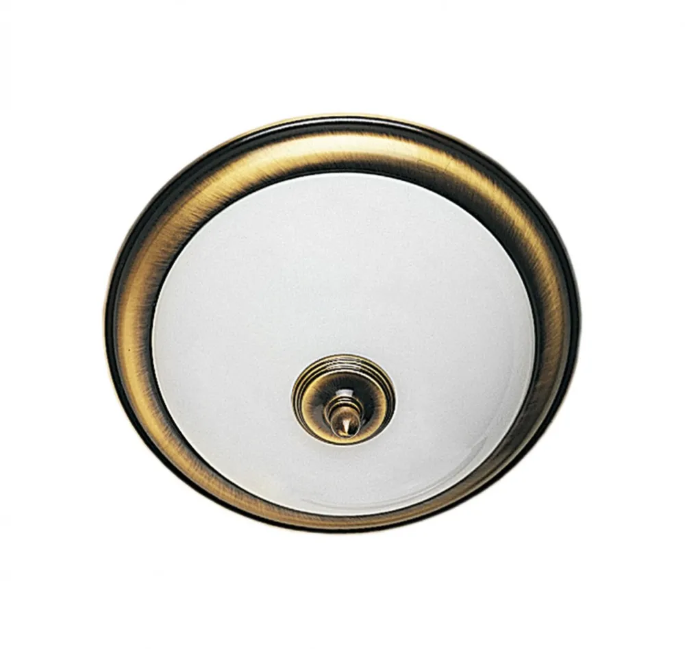 Plafon Sufitowy Patyna Biały Szklany Klosz 2xE14 31 cm * Jupiter Best