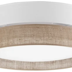 Plafon Sufitowy LINOBIANCO Biały Brązowy Abażur 3xE27 45cm * TK Lighting Online