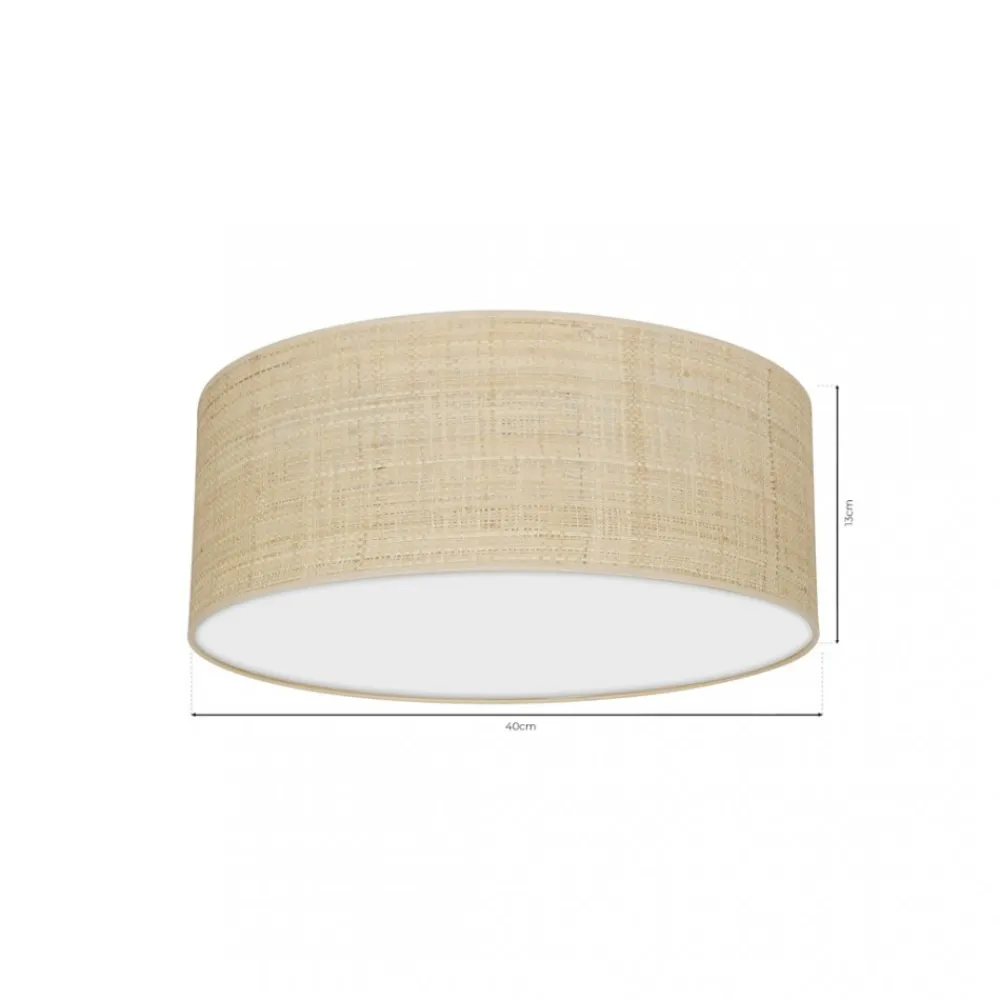 Plafon Sufitowy MARSHALL Biały Ratan Abażur 2xE27 40cm * Eko-light Discount