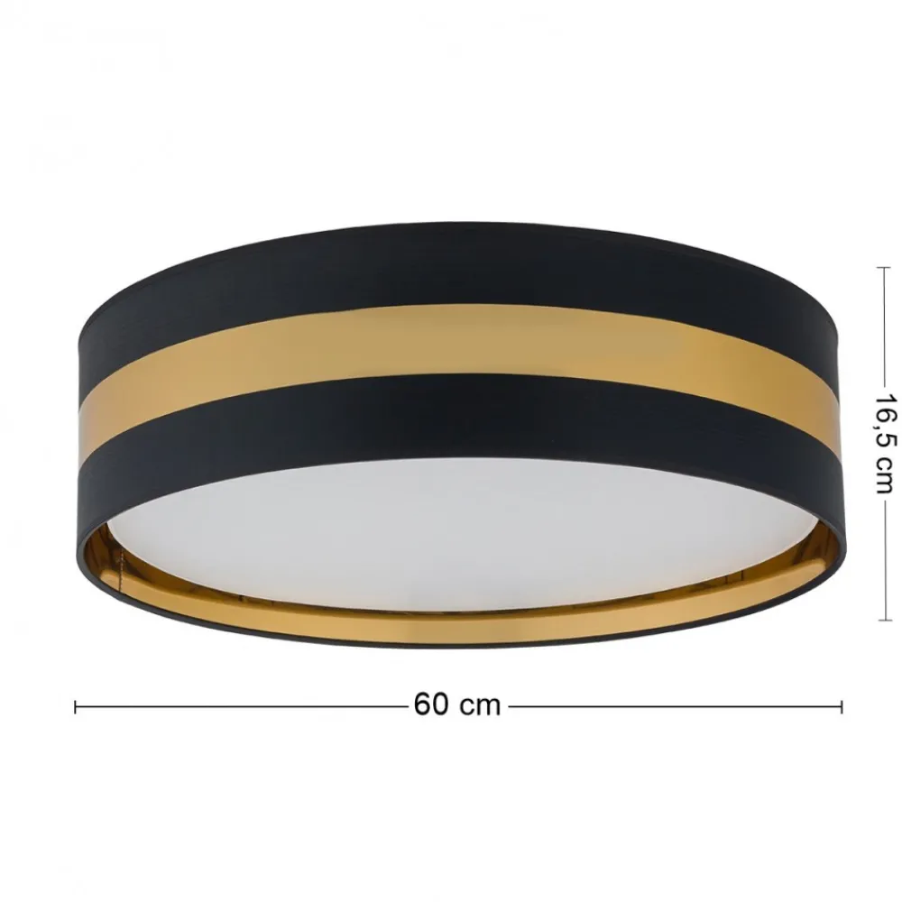 Plafon Sufitowy PARIS Czarny Złoty Abażur 4xE27 60cm * TK Lighting Clearance