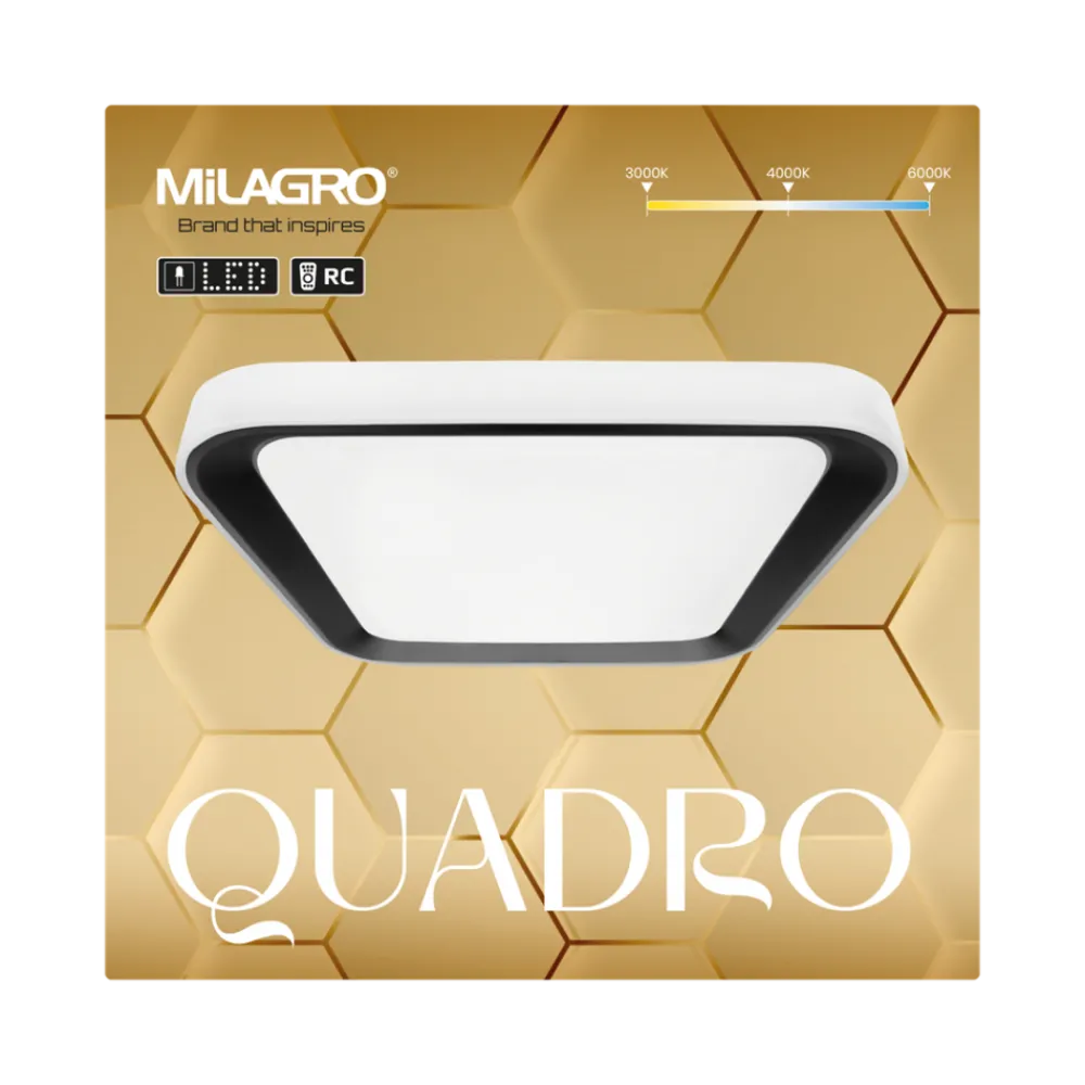 Plafon Sufitowy QUADRO Biały Czarny 38W LED 40cm * Eko-light